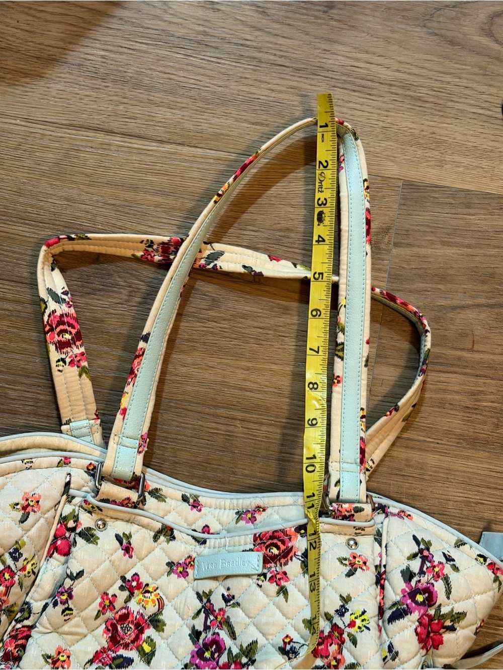 Vera Bradley Quilted Floral Tote with Light Blue Accents – Classic Floral Print - Picture 10 of 10